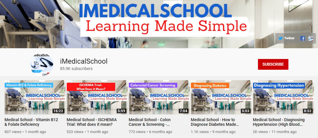 ویدئوهای آموزش پزشکی imedicalschool 